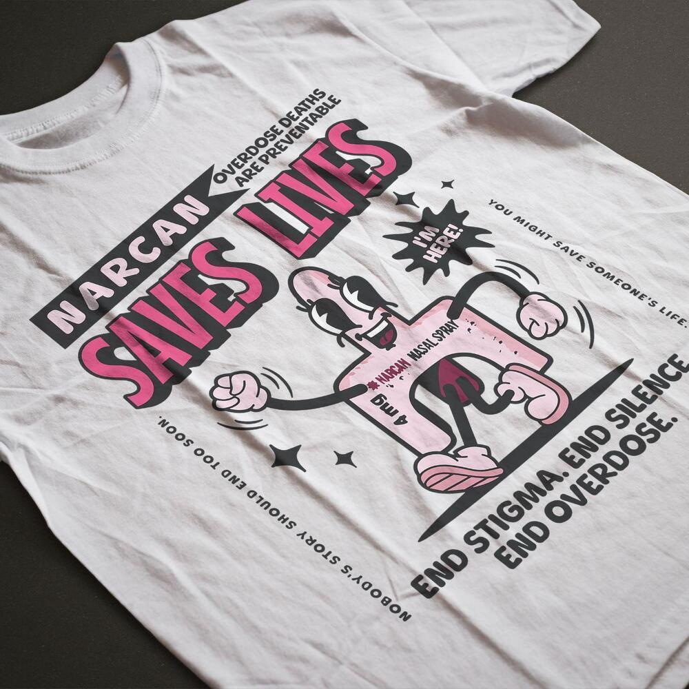 Narcan Saves Lives Overdose Awareness Public Health T-Shirt